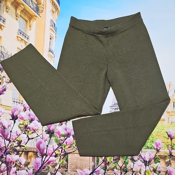 Eileen Fisher Pants - Eileen Fisher Green Wool Stretchy‎ Pants Size Petite Small PS